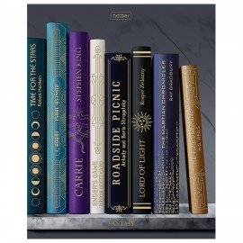 Тетрадь А5 96л. HATBER скоба, клетка, Soft-touch ламинация, 3D фольга, Золотые страни, 96Т5лофВ1