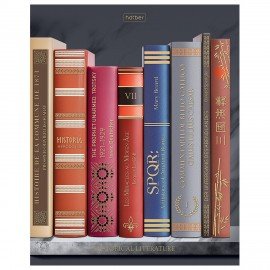 Тетрадь А5 96л. HATBER скоба, клетка, Soft-touch ламинация, 3D фольга, Золотые страни, 96Т5лофВ1