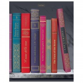 Тетрадь А5 96л. HATBER скоба, клетка, Soft-touch ламинация, 3D фольга, Золотые страни, 96Т5лофВ1