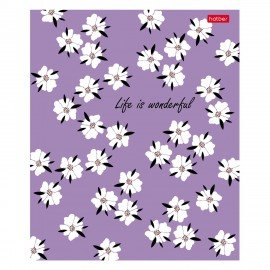 Тетрадь А5 96л. HATBER скоба, клетка, тиснение, Музыка цветов (микс в спайке), 093165, 96Т5тВ1