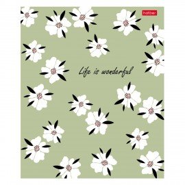 Тетрадь А5 96л. HATBER скоба, клетка, тиснение, Музыка цветов (микс в спайке), 093165, 96Т5тВ1