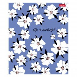 Тетрадь А5 96л. HATBER скоба, клетка, тиснение, Музыка цветов (микс в спайке), 093165, 96Т5тВ1