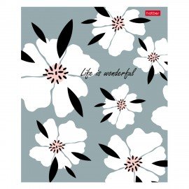 Тетрадь А5 96л. HATBER скоба, клетка, тиснение, Музыка цветов (микс в спайке), 093165, 96Т5тВ1