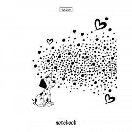 Тетрадь обложка пластик, А5 48л. скоба, клетка, HATBER, Забавные далматинцы (микс в с, 48Т5В1пл