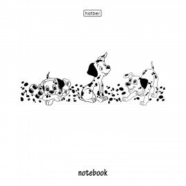 Тетрадь обложка пластик, А5 48л. скоба, клетка, HATBER, Забавные далматинцы (микс в с, 48Т5В1пл