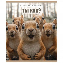 Тетрадь А5 48л. ПЗБМ скоба, клетка, матовая ламинация, конгрев, выб. лак, В смысле? (, 20378