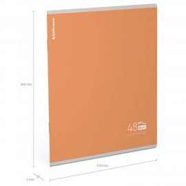 Тетрадь А5 48л. ErichKrause, скоба, клетка, Soft-touch+УФ, FL микс в спайке, 60623