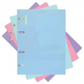 Тетрадь обложка пластик А5 80л, клетка, на кольцах ErichKrause Pastel микс, 50164