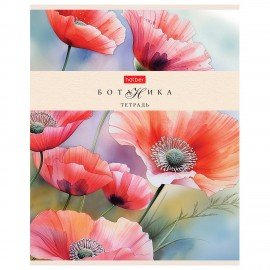Тетрадь А5 48л. HATBER скоба, клетка, Soft-touch ламинация, Ботаника (микс в спайке),, 48Т5лВ1