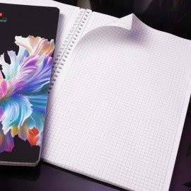 Тетрадь А4 96л. HATBER гребень, клетка, Soft-touch ламинация, 3D лак, Хрупкие лепестк, 96Т4лолВ1гр