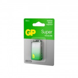 Батарейка GP Super, "Крона" (6LR61, 6LF22, 1604A), алкалиновая, 1 шт., в блистере, 1604A-5CR1, 1604A-BC1