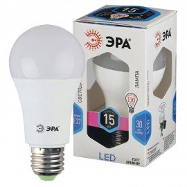Лампа светодиодная ЭРА STD, 15 (130) Вт, цоколь E27, груша, нейтральный белый свет, 25000 ч., LED A60-15W-840-E27, Б0033183