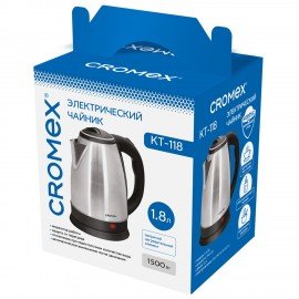 Чайник SONNEN KT-118, 1,8 л, 1500 Вт, закрытый нагревательный элемент, нержавеющая сталь, серебристый, 452926