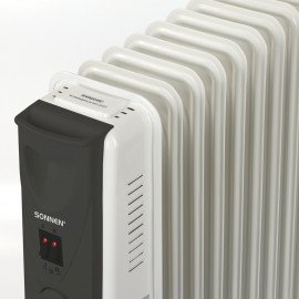 Обогреватель масляный SONNEN DFS-11, 2500 Вт, 11 секций, белый, 453500