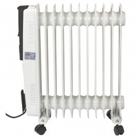Обогреватель масляный SONNEN DFS-11, 2500 Вт, 11 секций, белый, 453500