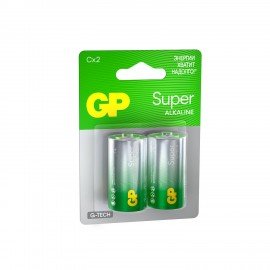 Батарейки GP Super, С (LR14, 14А), алкалиновые, КОМПЛЕКТ 2 шт., блистер, 14A-2CR2