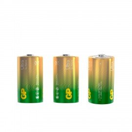 Батарейки GP Ultra, D (LR20, 13А), алкалиновые, КОМПЛЕКТ 2 шт., блистер, 13AU-CR2
