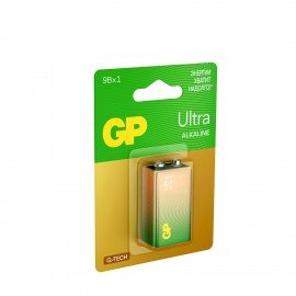 Батарейка GP Ultra, Крона (6LR61, 6LF22, 1604A), алкалиновая, 1 шт., в блистере, 1604AU-5CR1
