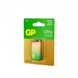 Батарейка GP Ultra, Крона (6LR61, 6LF22, 1604A), алкалиновая, 1 шт., в блистере, 1604AU-5CR1