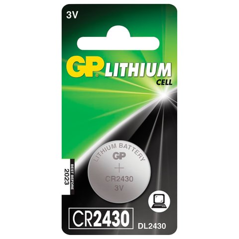 Батарейка GP Lithium, CR2430, литиевая, 1 шт., в блистере, CR2430-8C1