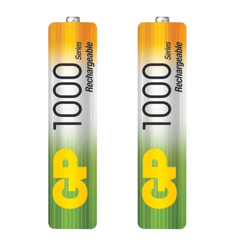 Батарейки аккумуляторные Ni-Mh мизинчиковые КОМПЛЕКТ 2 шт., AAA (HR03) 950 mAh, GP, 100AAAHC-2DECRC2, 100AAAHC2DECRC2