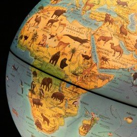 Глобус зоогеографический GLOBEN "Классик Евро", 25 см, с подсветкой, детский, Ке012500270