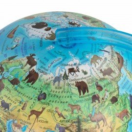 Глобус зоогеографический GLOBEN "Классик Евро", 25 см, с подсветкой, детский, Ке012500270