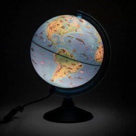 Глобус зоогеографический GLOBEN "Классик Евро", 25 см, с подсветкой, детский, Ке012500270