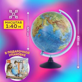 Глобус интерактивный + очки VR физический / политический Globen, 32 см, с подсветкой, INT13200288