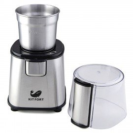 Кофемолка KITFORT КТ-1315, 180 Вт, вместимость 60 г, металл, серебро