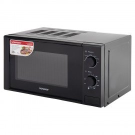 Микроволновая печь SONNEN MW2070BL-6M, 20 л, 700 Вт, таймер, механическое управление, кнопка, черная, 454984