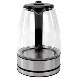 Чайник электрический SONNEN KT-1807, 1,8 л, 2200 Вт, термостойкое стекло, внутренняя подсветка синяя, нержавеющая сталь, 455140
