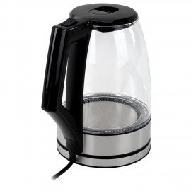 Чайник электрический SONNEN KT-1807, 1,8 л, 2200 Вт, термостойкое стекло, внутренняя подсветка синяя, нержавеющая сталь, 455140