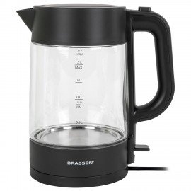 Чайник электрический BRASSON KT-727, 1,7 л, 2200 Вт, стекло, графит, подсветка, 455190