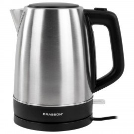 Чайник электрический BRASSON KT-040, 1,7л, 2200 Вт, индикатор уровня воды, сталь, черный, 455192