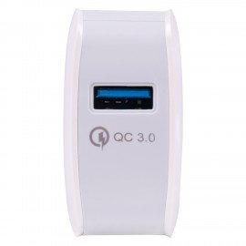 Зарядное устройство быстрое сетевое (220 В) SONNEN, USB QC 3.0 18 Вт, 3 А, белое, 455506