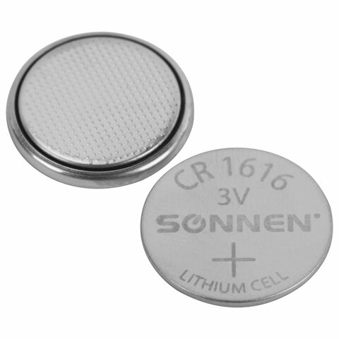 Батарейка литиевая CR1616 1 шт. "таблетка, дисковая, кнопочная", SONNEN Lithium, в блистере, 455598