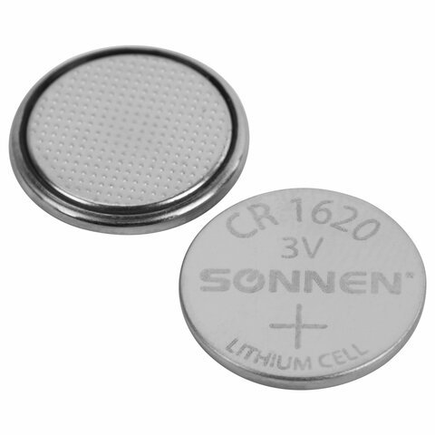 Батарейка литиевая CR1620 1 шт. "таблетка, дисковая, кнопочная", SONNEN Lithium, в блистере, 455599