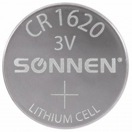 Батарейка литиевая SONNEN Lithium CR1620 "таблетка, дисковая, кнопочная" 1 шт., блистер, 455599