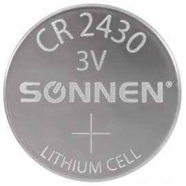 Батарейка литиевая SONNEN Lithium CR2430 "таблетка, дисковая, кнопочная" 1 шт., блистер, 455600