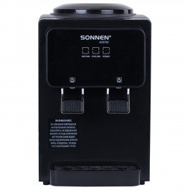 Кулер для воды SONNEN TSE-02FBP, настольный, НАГРЕВ/ОХЛАЖДЕНИЕ ЭЛЕКТРОННОЕ, 2 крана, антрацит, 455750