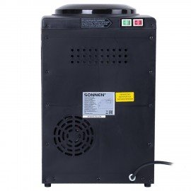 Кулер для воды SONNEN TSE-02FBP, настольный, НАГРЕВ/ОХЛАЖДЕНИЕ ЭЛЕКТРОННОЕ, 2 крана, антрацит, 455750