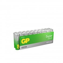 Батарейки GP Super, AA (LR6, 15А), алкалиновые, пальчиковые, КОМПЛЕКТ 20 шт., 15A-2CRVS20, GP 15A-2CRVS20