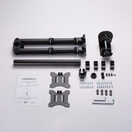 Кронштейн для двух мониторов настольный VESA 75х75, 100х100, 17"-32", до 16 кг, SONNEN STATIC, 455943