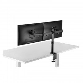 Кронштейн для двух мониторов настольный VESA 75х75, 100х100, 17"-32", до 16 кг, SONNEN STATIC, 455943
