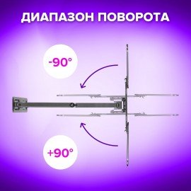Кронштейн-крепление для ТВ настенный, до 35 кг. VESA 75х75-400х400, 32"-55", черный, SONNEN, 455946