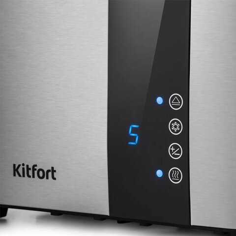 Тостер KITFORT KT-2047, 850 Вт, 2 тоста, 7 режимов, LED-дисплей, сталь, серебристый, КТ-2047