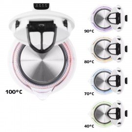 Чайник KITFORT КТ-640-3, 1,7 л, 2200 Вт, закрытый нагревательный элемент, ТЕРМОРЕГУЛЯТОР, стекло, серый