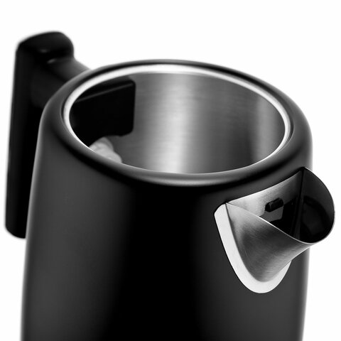 Чайник BRAYER BR1017, 1,7 л, 2200 Вт, закрытый нагревательный элемент, сталь, черный