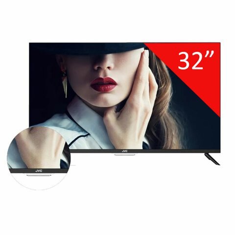 Телевизор JVC LT-32M595, 32'' (81 см), 1366x768, HD, 16:9, SmartTV, Wi-Fi, безрамочный, черный